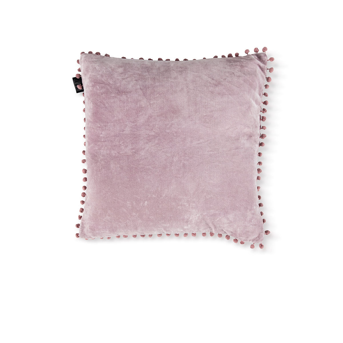 Bedding House Svenja Mauve Velvet Pompom Filled Square Cushion 43cm