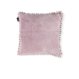 Bedding House Svenja Mauve Velvet Pompom Filled Square Cushion 43cm