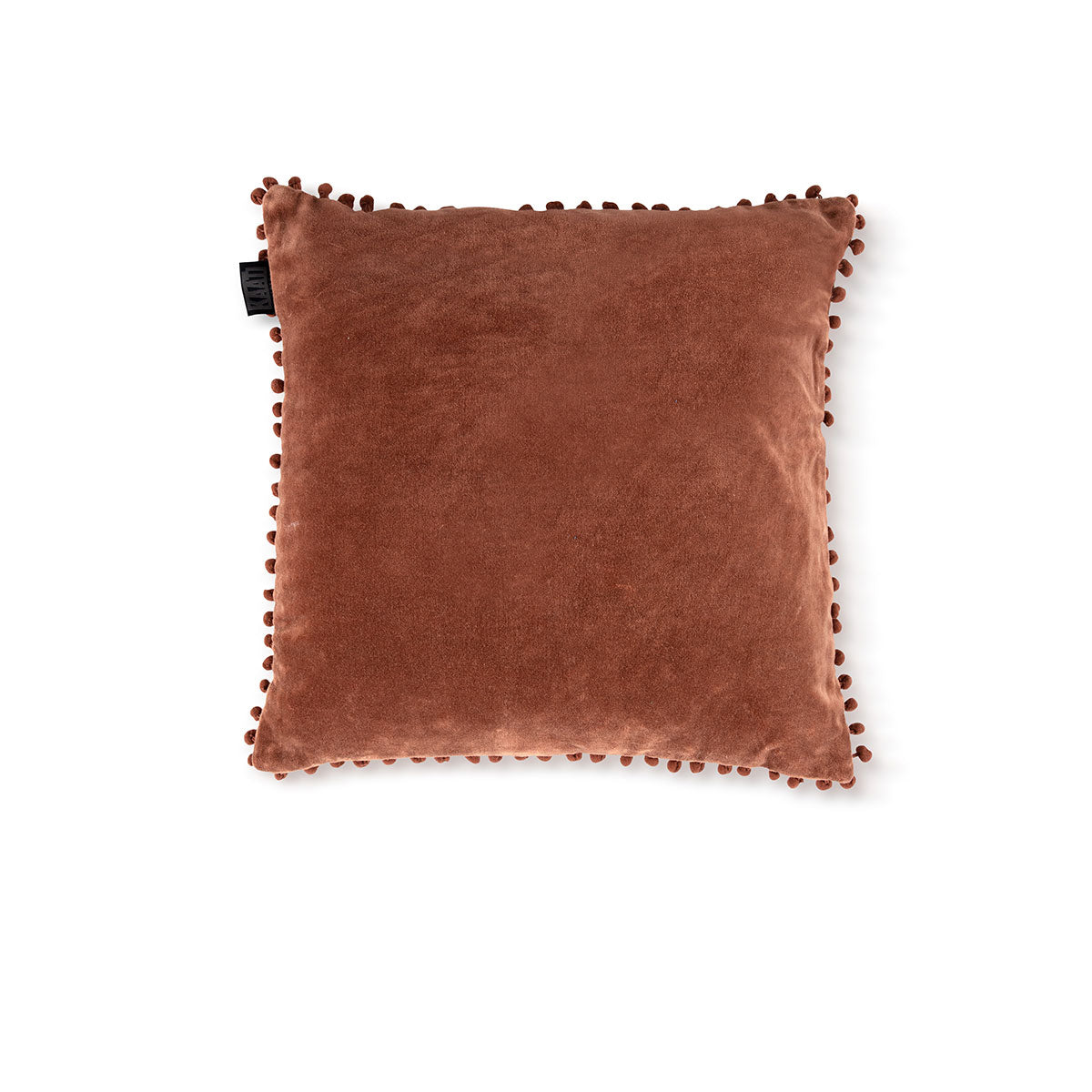 Bedding House Svenja Velvet Pompom Terracotta Filled Square Cushion 43cm