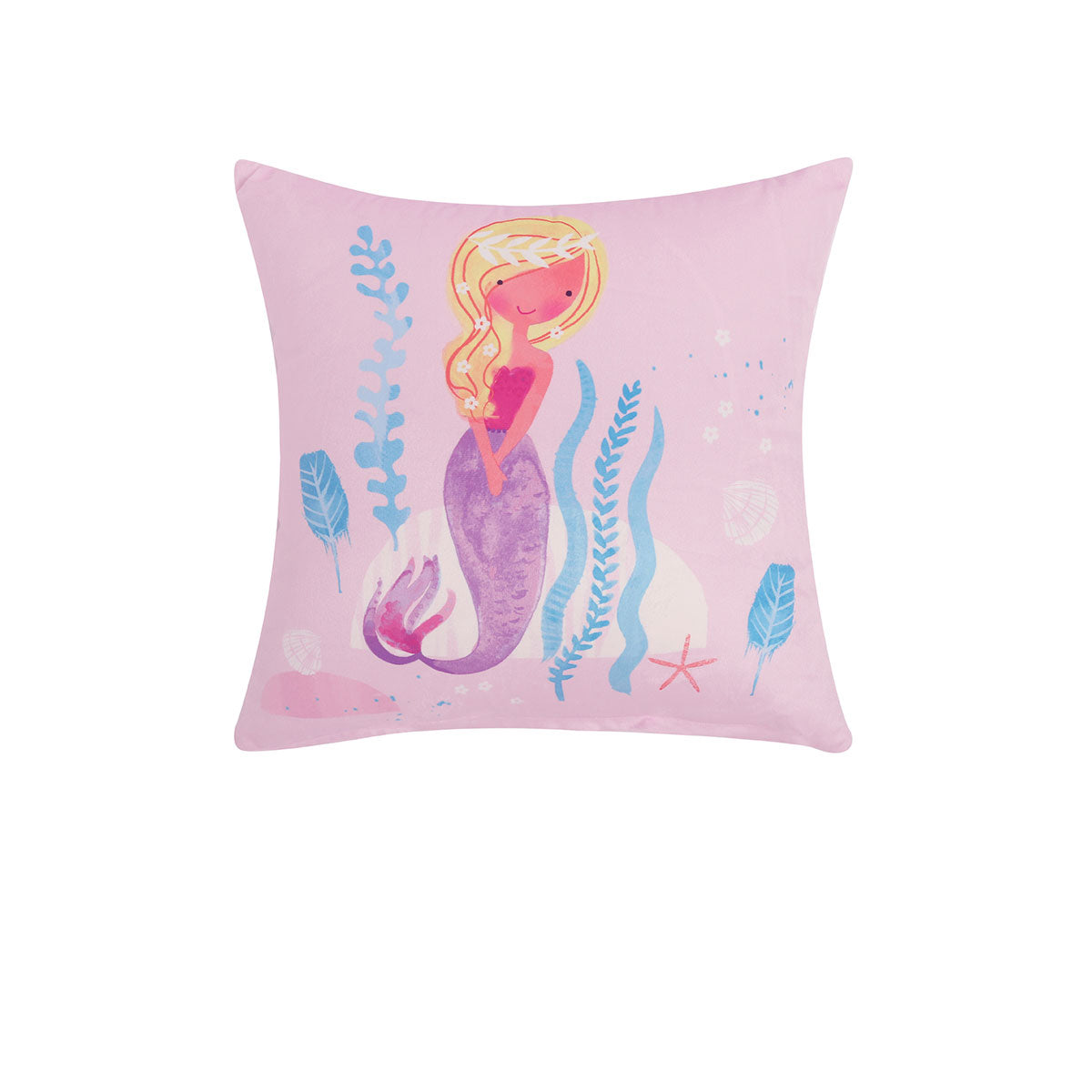 Happy Kids Under the Sea Mermaid Filled Square Cushion 40cm