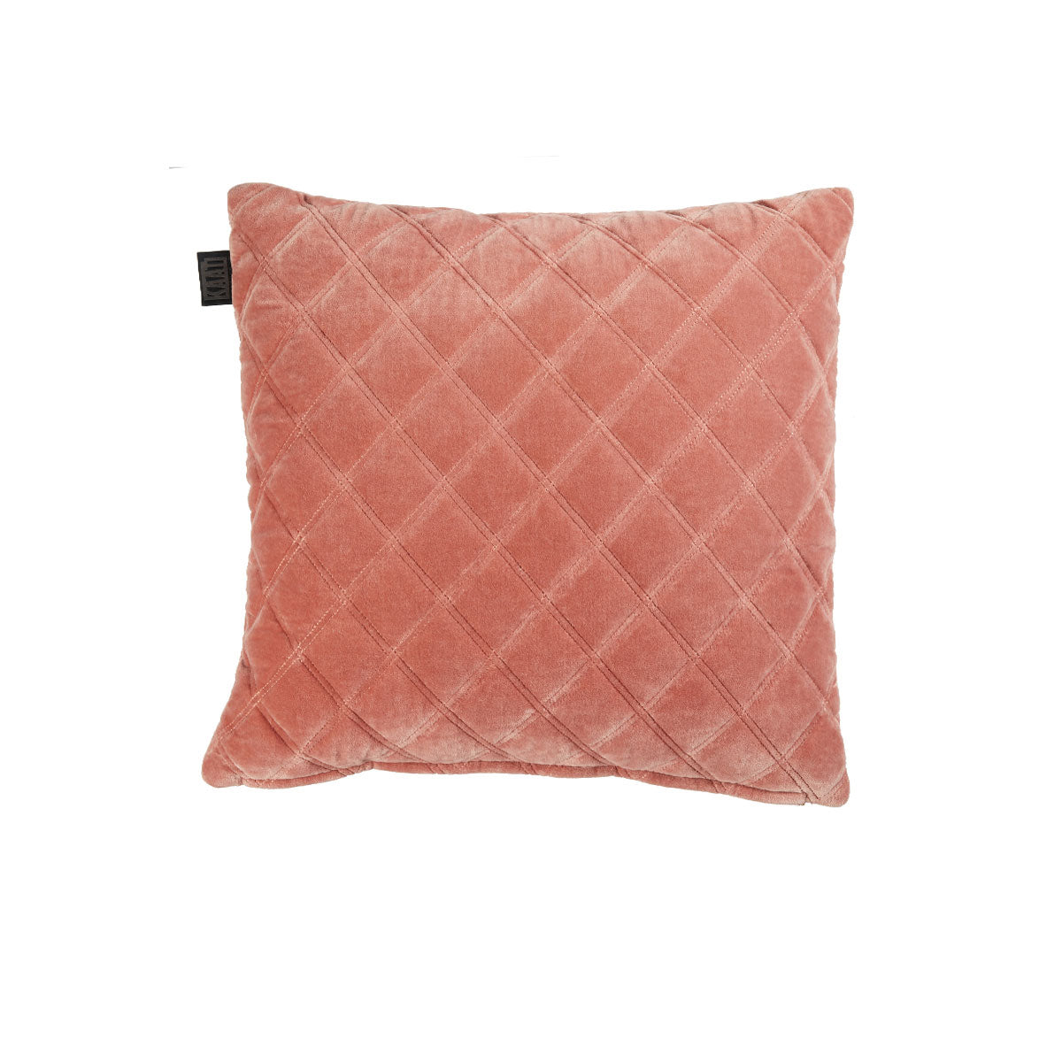 Bedding House Vercors Quilted Diamond Velvet Filled Cushion Square 43cm Pink