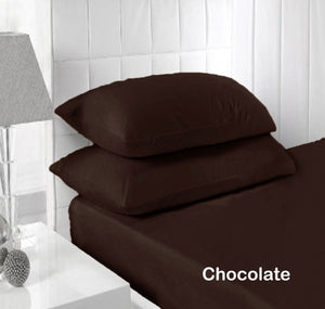 Accessorize Cotton 250TC Fitted Sheet Pillowcase Set 40cm Brown Single