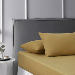 Accessorize 180TC Pecan Washed Cotton Fitted Sheet Set Super King