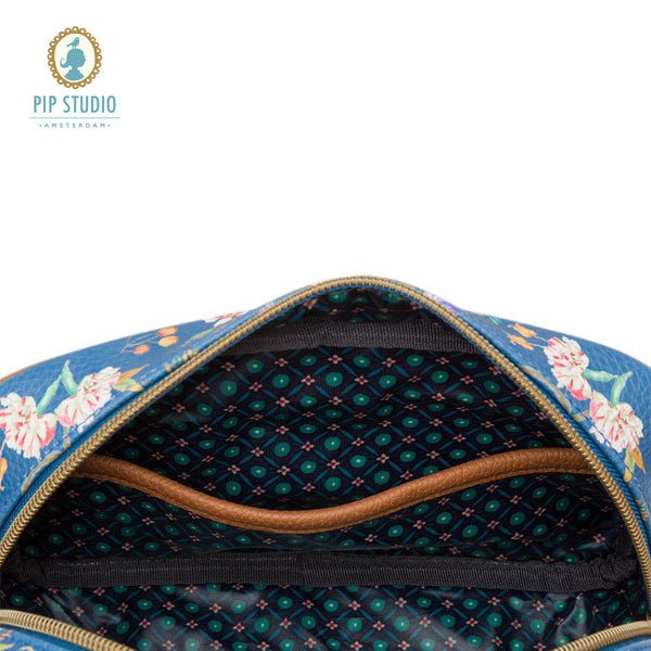 PIP Studio Petites Fleurs Dark Blue Small Travel Cosmetic Makeup Bag Pouch