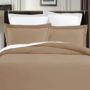 Grand Aterlier Pima 400TC Cotton Khaki Edge Quilt Doona Duvet Cover Set King