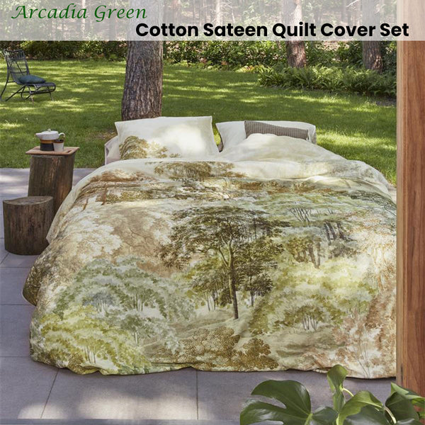 Bedding House Arcadia Landscape Green Quilt Doona Duvet Cover Set Queen