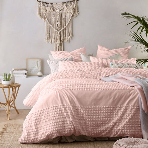 Vintage Design Homewares Betty Blush Cotton Quilt Cover Set King