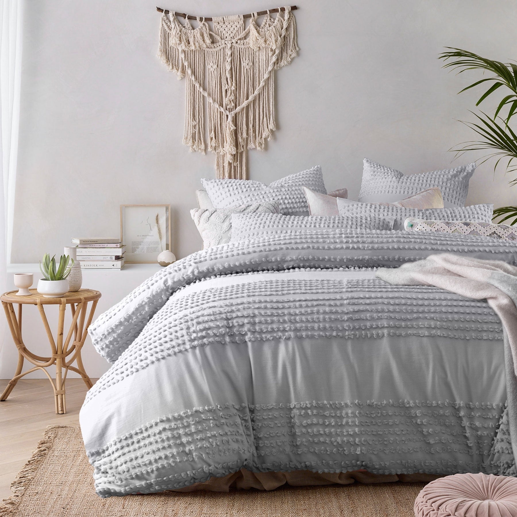 Vintage Design Homewares Betty Silver Quilt Doona Duvet Cover Set Double