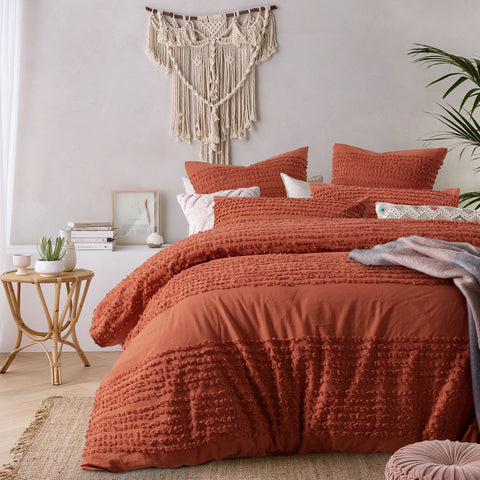Vintage Design Homewares Betty Tobacco Cotton Quilt Cover Set Double