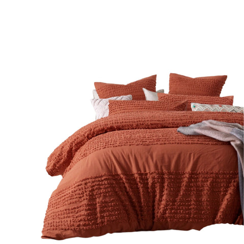 Vintage Design Homewares Betty Tobacco Quilt Doona Duvet Cover Set Queen