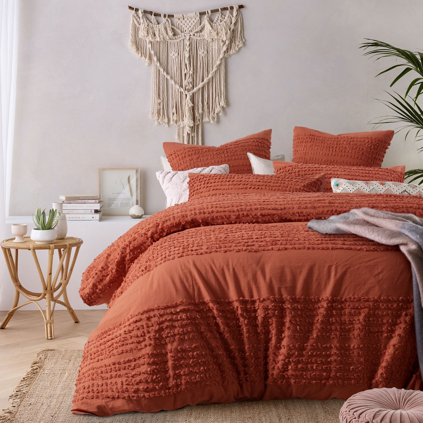 Vintage Design Homewares Betty Tobacco Quilt Doona Duvet Cover Set Single