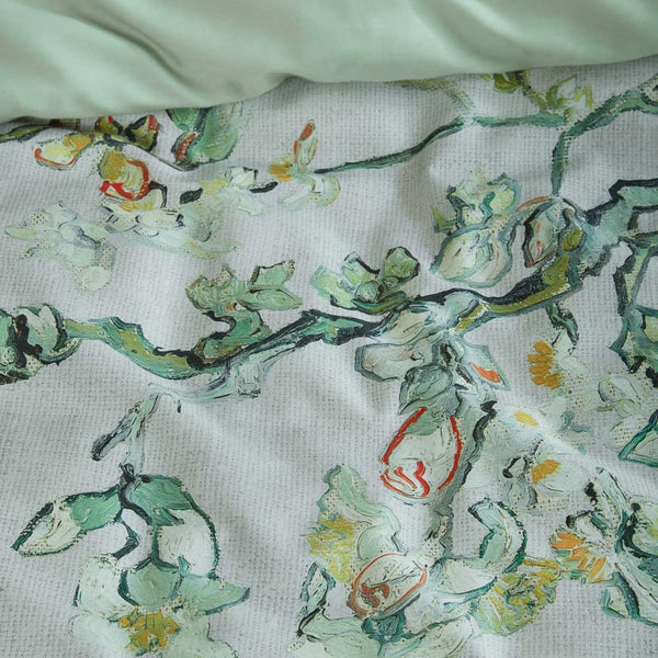Bedding House Almond Blossom Grey Quilt Doona Duvet Cover Set Queen