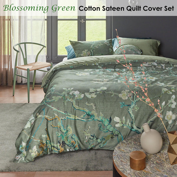 Bedding House Van Gogh Almond Blossom Cotton Sateen Quilt Cover Queen