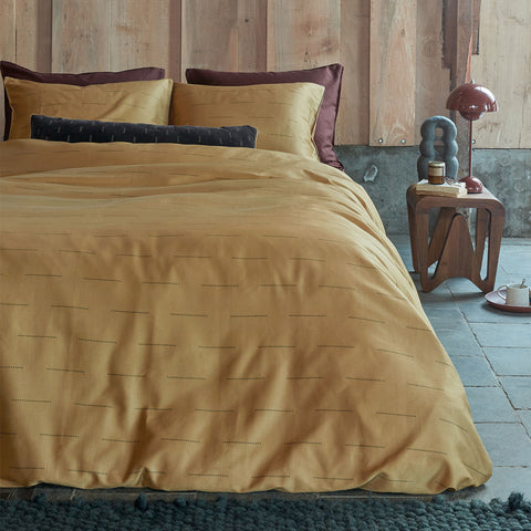 PIP Studio Blurred Lines Yellow Cotton Sateen Quilt Doona Duvet Cover King