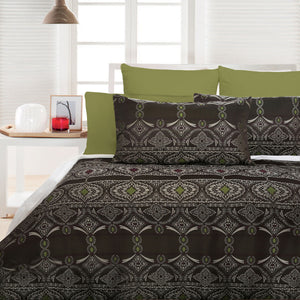 Accessorize Bosa Green Quilt Doona Duvet Cover Set King