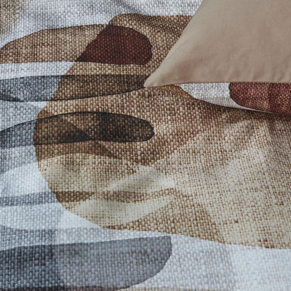 Bedding House Broc Natural Taupe Cotton Quilt Doona Duvet Cover Set King