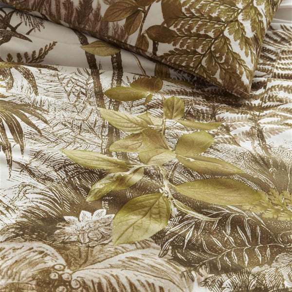 Bedding House Caribe Foliage Ochre Quilt Doona Duvet Cover Set King