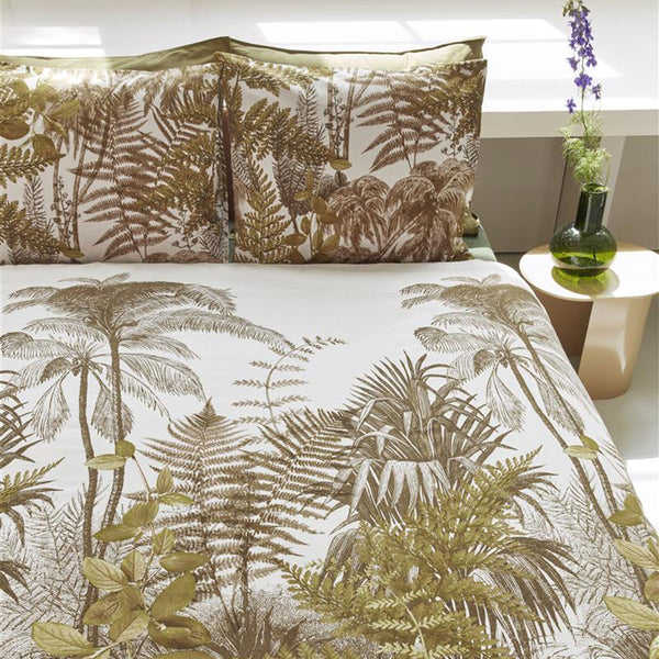Bedding House Caribe Jungle Ochre Cotton Quilt Doona Duvet Cover Queen