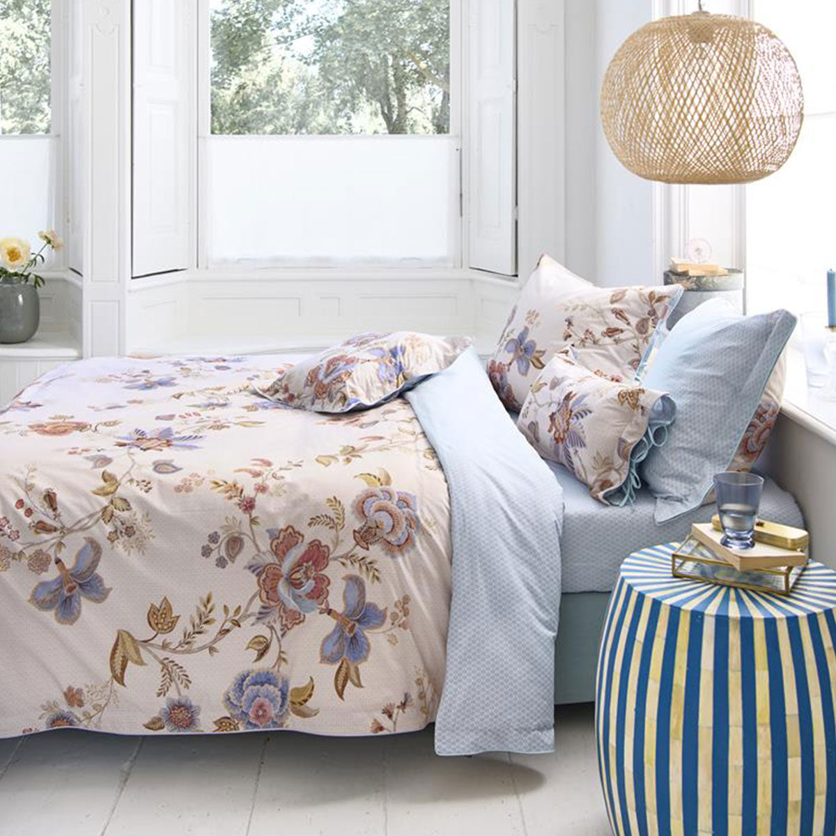 PIP Studio Cece Fiore Floral White Cotton Quilt Doona Duvet Cover Set Queen