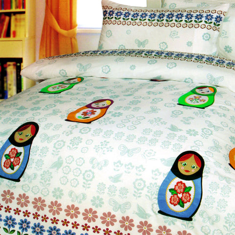 Happy Kids Chenka Russian Dolls Quilt Doona Duvet Cover Set Double