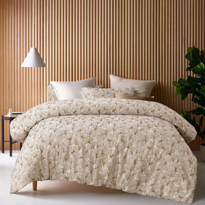 Accessorize Eden Foliage Jacquard Taupe Quilt Doona Duvet Cover Set King