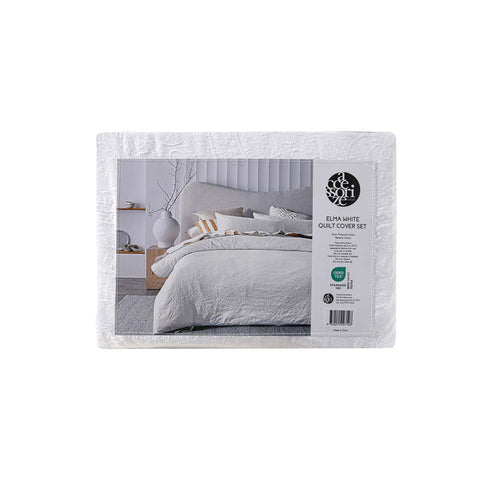 Accessorize Elma White Jacquard Quilt Doona Duvet Cover Set King