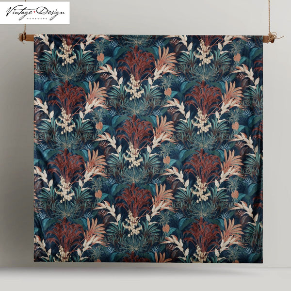 Vintage Design Homewares Etheridge Foliage Velvet Quilt Cover Set Queen