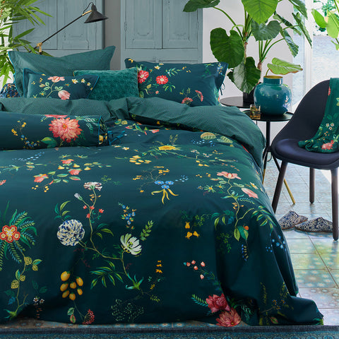 PIP Studio Fleur Grandeur Dark Blue Cotton Quilt Doona Duvet Cover Set Queen