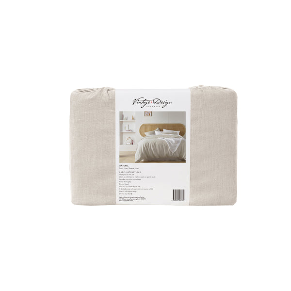 Vintage Design Homewares Natural French Linen Quilt Doona Duvet Cover King