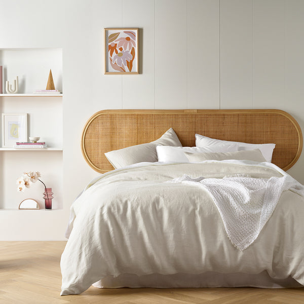 Vintage Design Homewares Natural French Linen Quilt Doona Duvet Cover Single