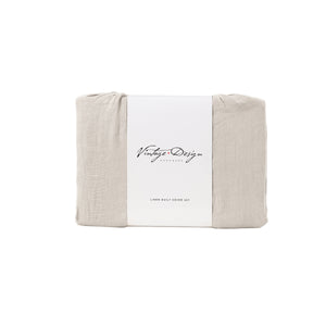 Vintage Design Homewares Natural French Linen Quilt Doona Duvet Cover Super King