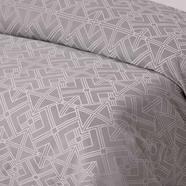Accessorize Gregory Geometric Jacquard Taupe Quilt Doona Cover Set Queen