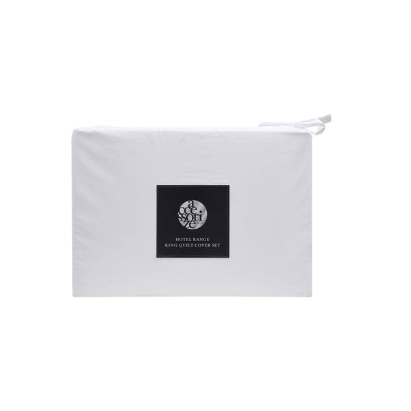 Accessorize White Tailored Cotton Quilt Doona Duvet Cover Set Queen