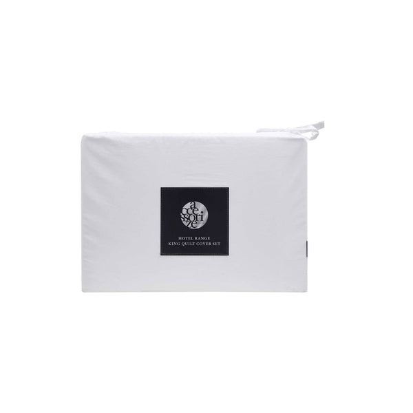 Accessorize White Tailored Cotton Quilt Doona Duvet Cover Set King