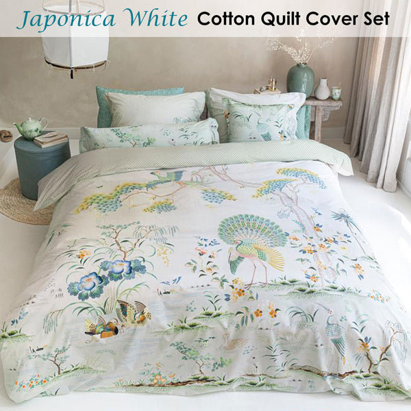 PIP Studio Japonica Japanese Quilt Doona Duvet Cover Set White Queen