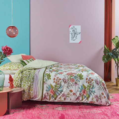 Oilily Line Flower Cotton Sateen Quilt Doona Duvet Cover Set Queen