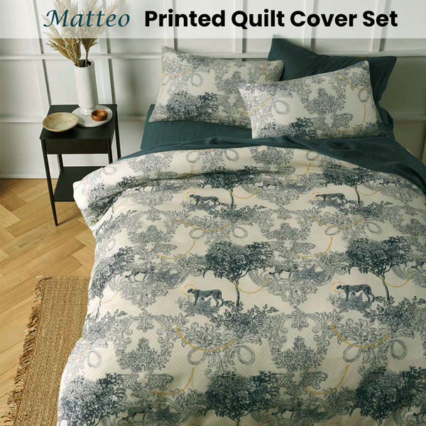 Big Sleep Matteo Trees Microfibre Printed Quilt Doona Duvet Cover Set King