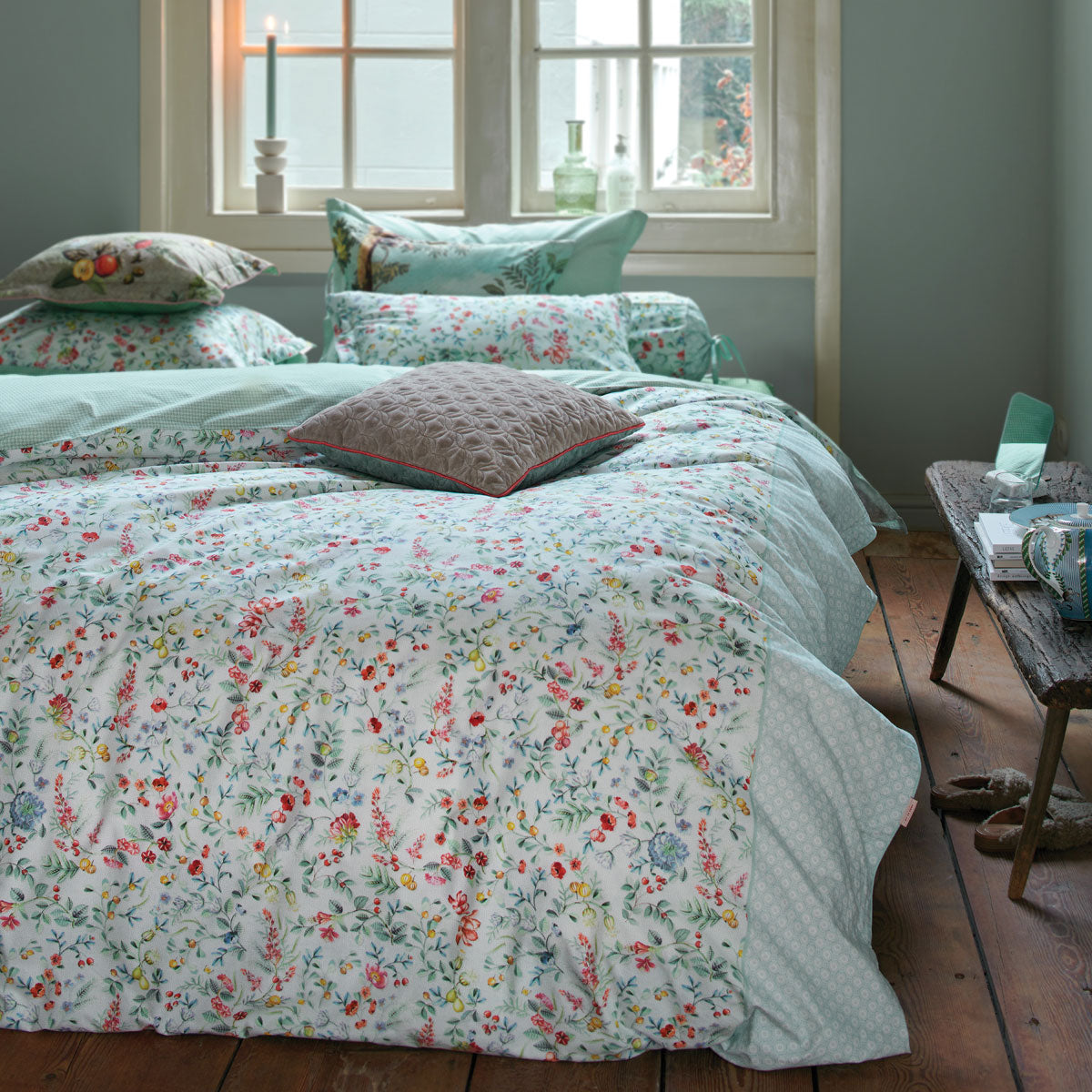 PIP Studio Midnight Garden Floral White Cotton Quilt Cover Set King