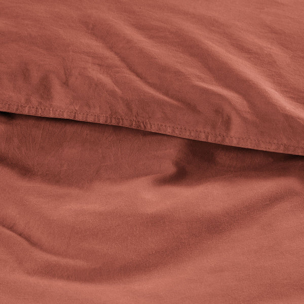 Bedding House Organic Cotton Terracotta Quilt Doona Duvet Cover Set King