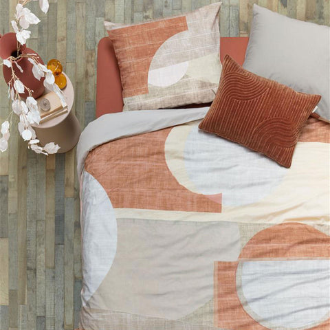 VTWonen Graphic Brown Cotton Quilt Doona Duvet Cover Set Queen