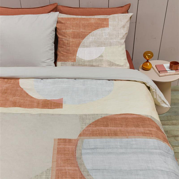 VTWonen Graphic Brown Cotton Quilt Doona Duvet Cover Set Queen
