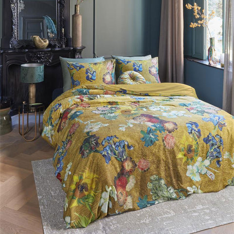 Bedding House Van Gogh Partout des Fleurs Gold Quilt Cover Set Queen