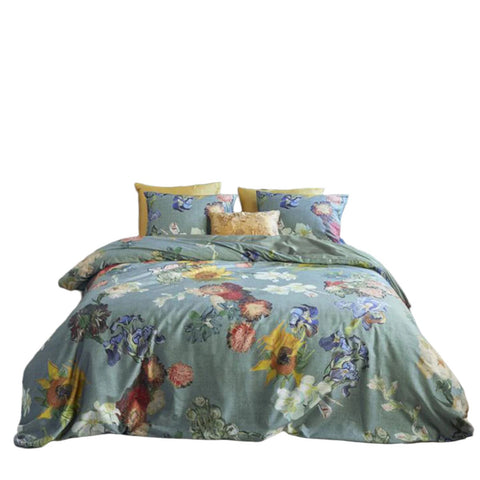 Bedding House Van Gogh Partout des Fleurs Green Quilt Doona Duvet Cover King