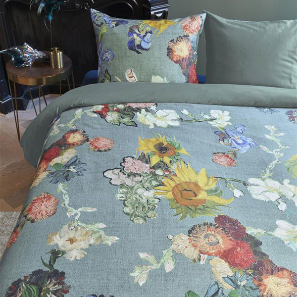 Bedding House Van Gogh Partout des Fleurs Green Quilt Doona Duvet Cover King