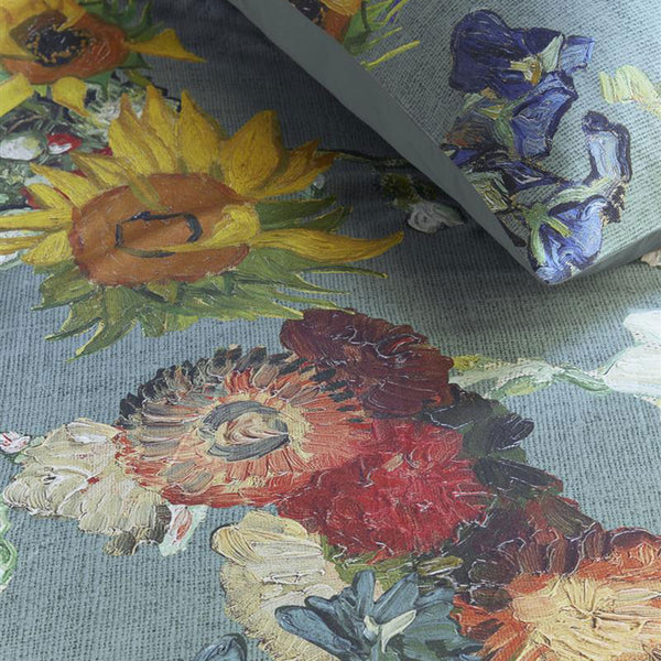 Bedding House Van Gogh Partout des Fleurs Green Quilt Cover Set Queen