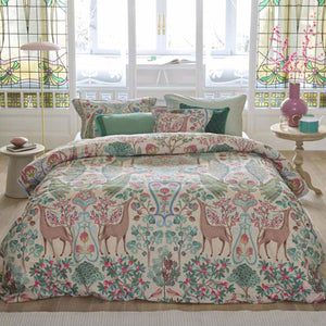 PIP Studio Pavoni Deer Peacock Off White Cotton Quilt Doona Duvet Cover Queen
