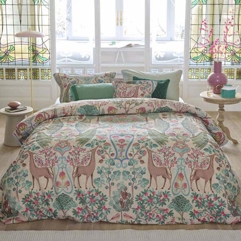 PIP Studio Pavoni Deer Peacock Off White Cotton Quilt Doona Duvet Cover Queen