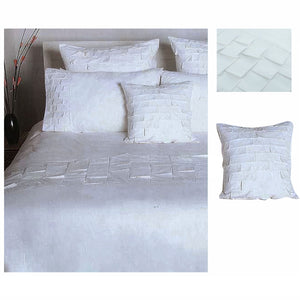 Accessorize Pleats White Cotton Quilt Cover Set Double + Cushion Cover
