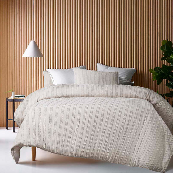 Vintage Design Homewares Reflections Natural Quilt Doona Duvet Cover Set King