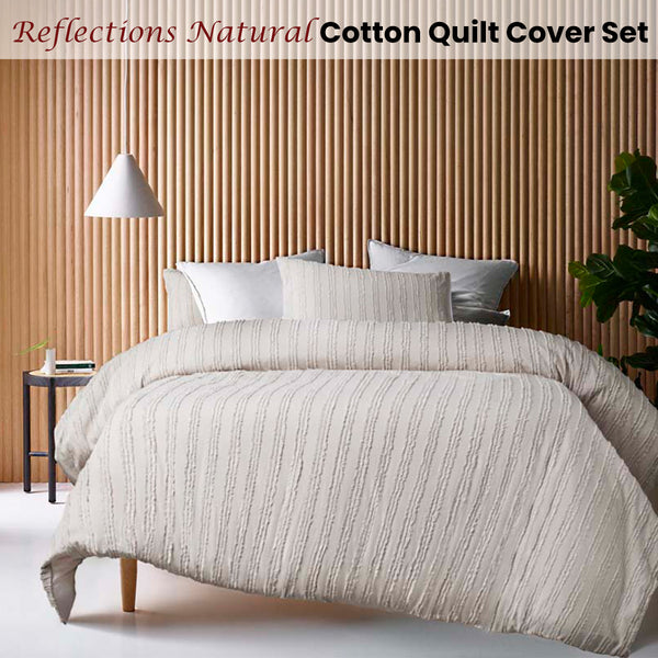 Vintage Design Homewares Reflections Natural Quilt Doona Duvet Set Queen